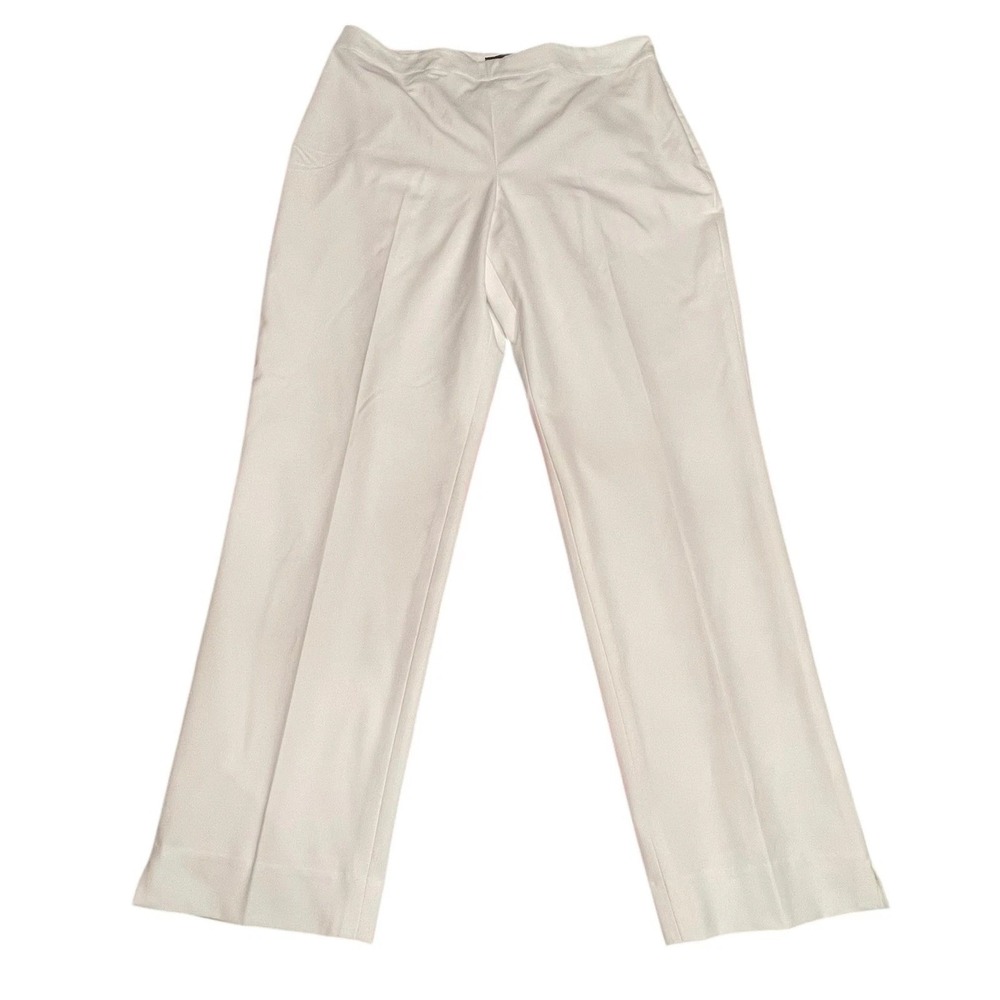 Talbots Pleated White Hollywood Ankle Pull On Pant Size 12 Career Office Preppy - Picture 1 of 12